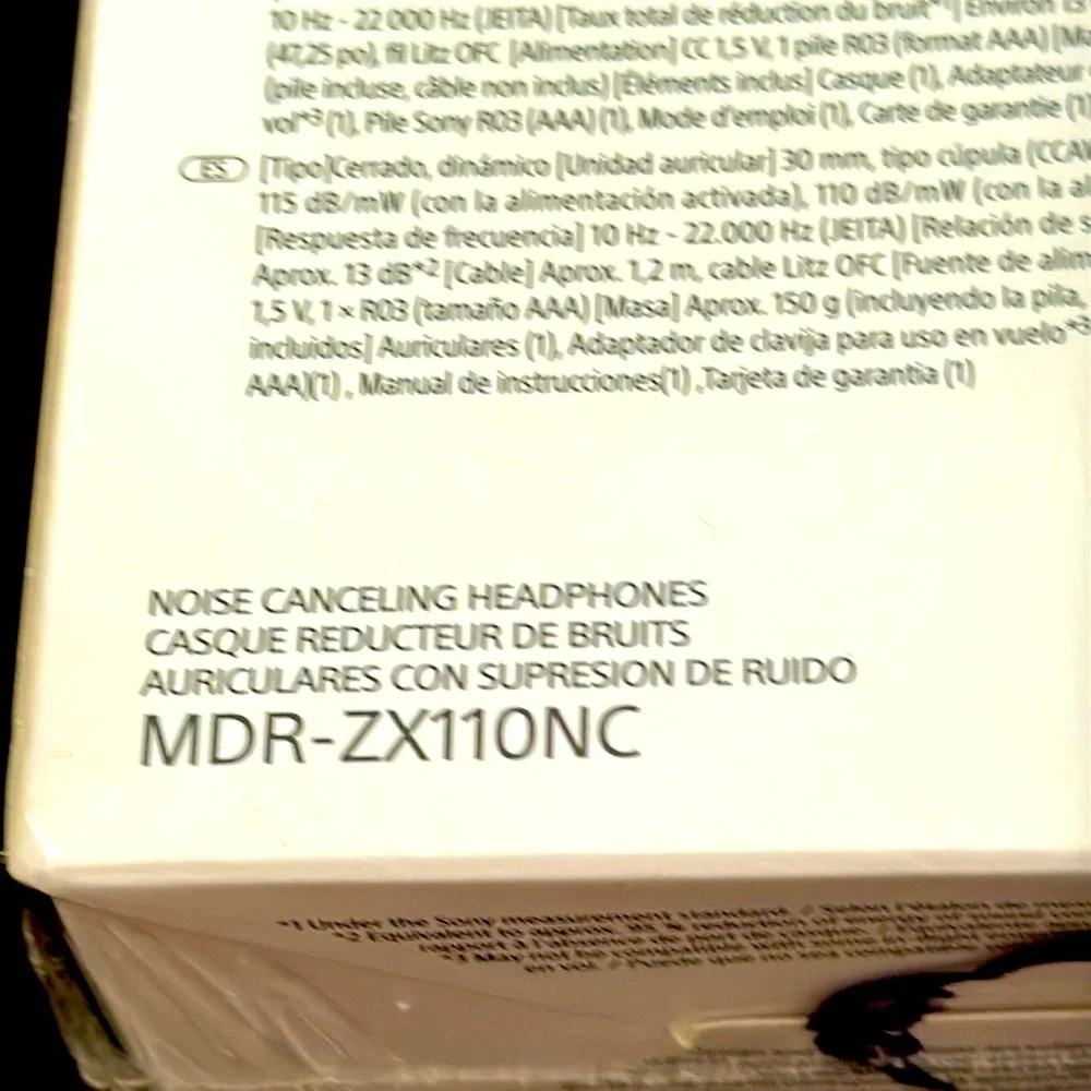 Sony Black Noise-Canceling Headphones. 95% ambient noise reduction.
